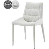 Kelsey Dining Chair in Channel Tufted Boucle Beige Fabric (Set of 2)